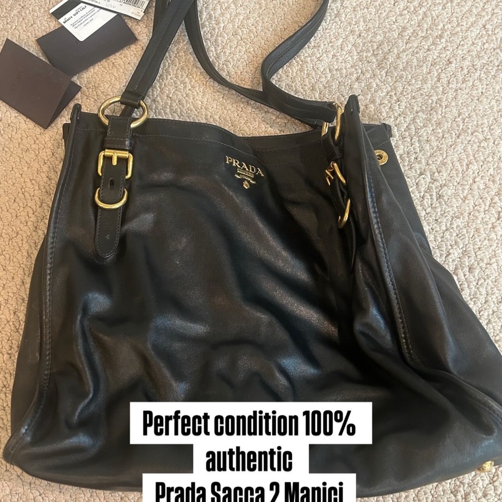 Prada Black Shoulder Bag with Gold Hardware
